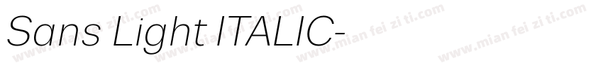 Sans Light ITALIC字体转换